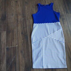 Vintage Blue Summer Stripped Dress High End